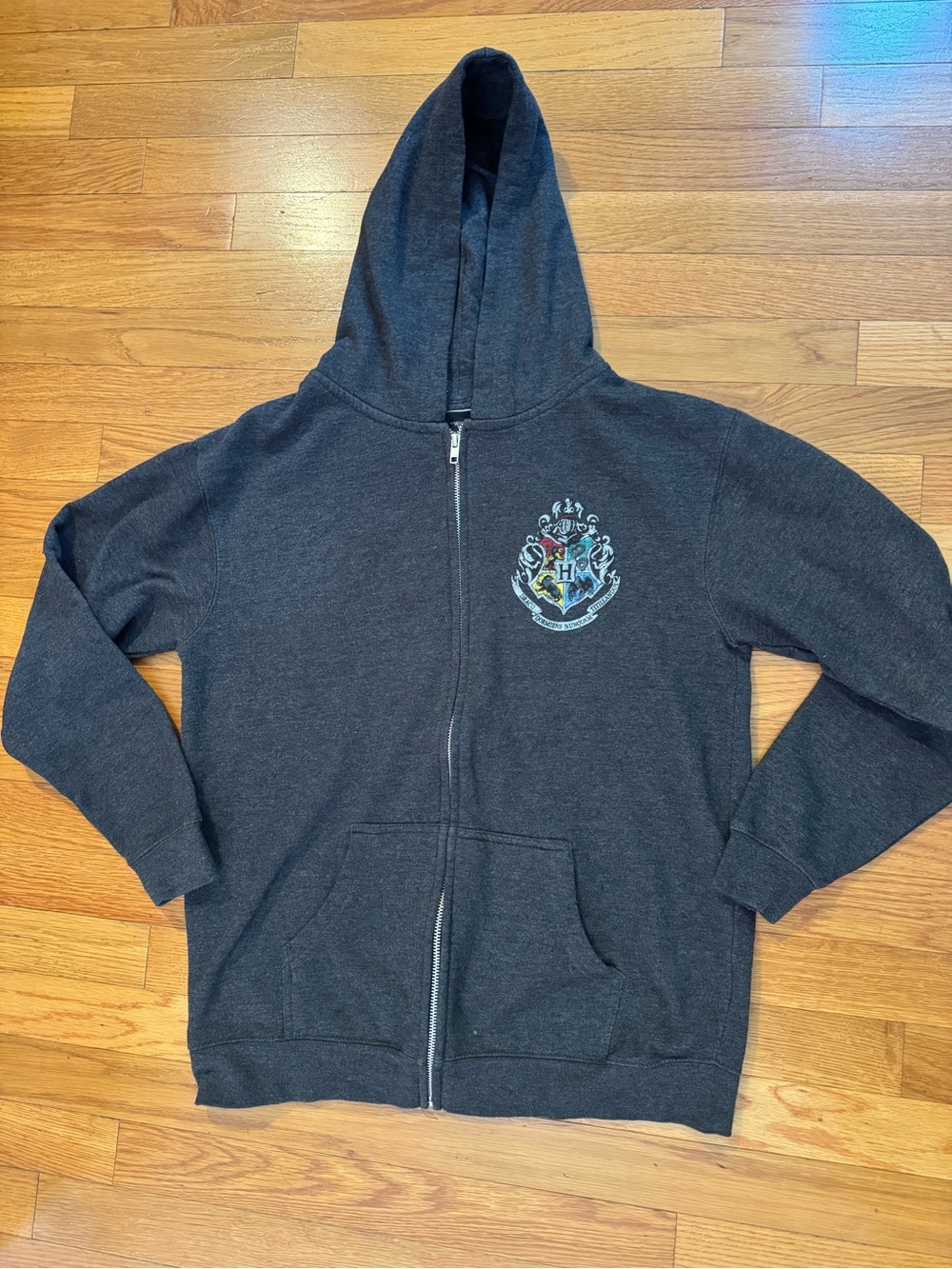 Harry Potter Universal Studios Kids XL Hogwarts Full Zip Hoodie Gray